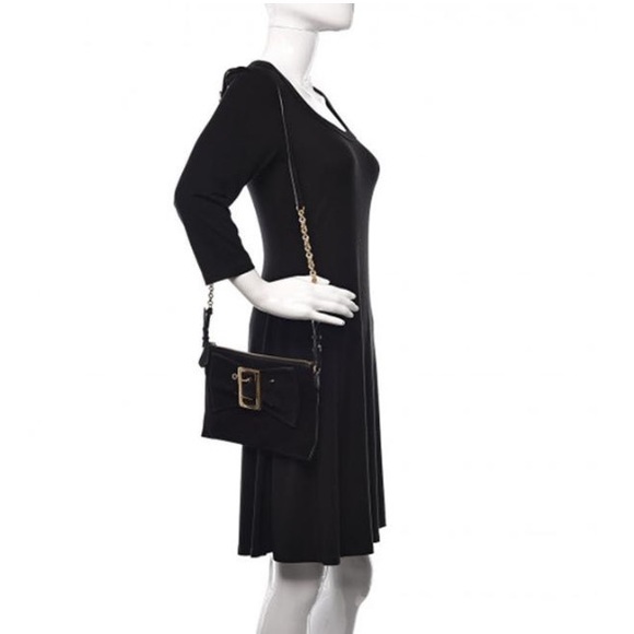 Authentic Burberry Suede Bow Buckle Crossbody Bag - Picture 6 of 6